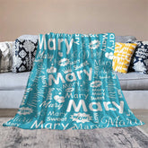 Lofaris Wow Sweet Heart Crown Blue White Custom Name Blanket